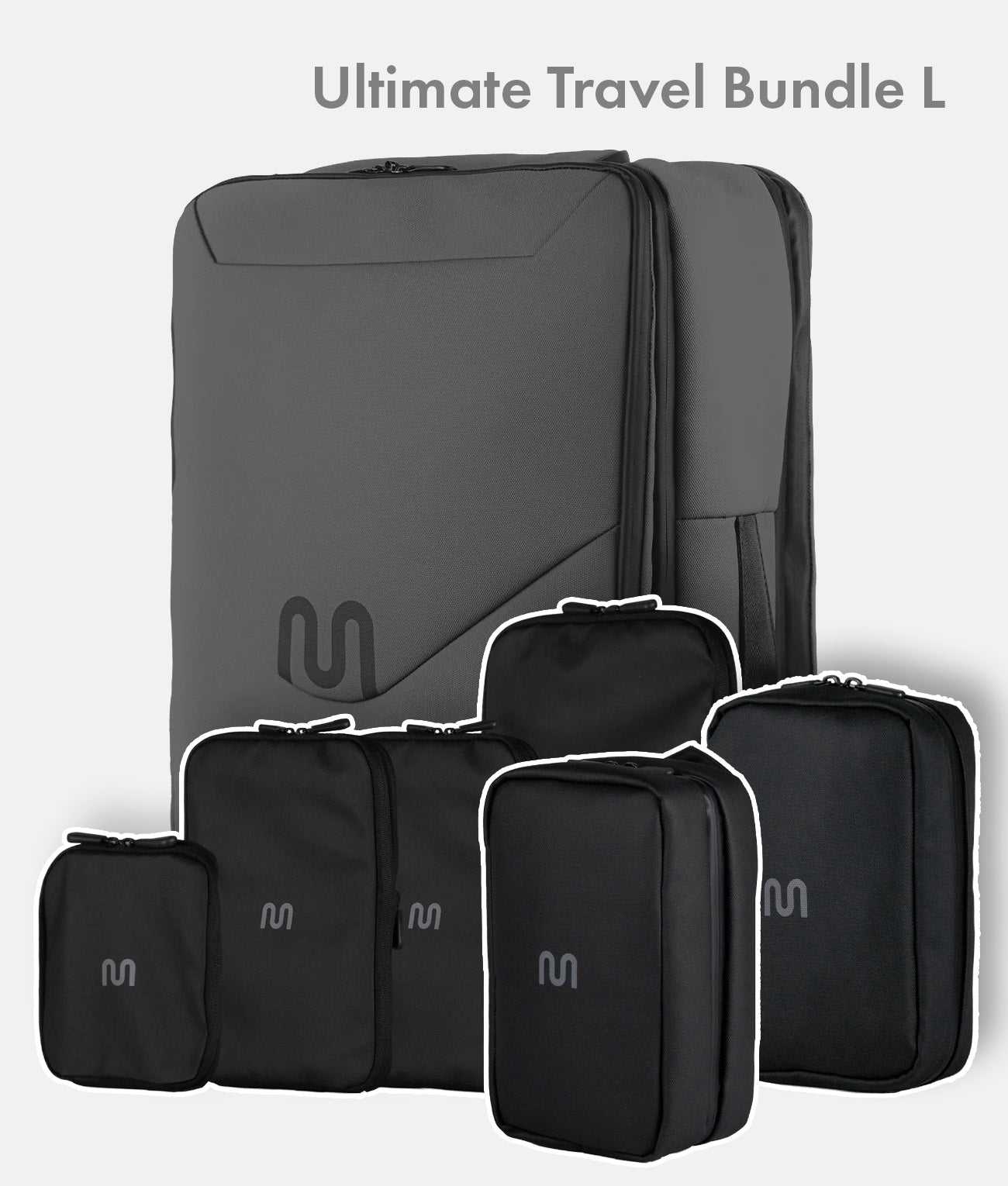 Ultimate Travel Bundle L – Travel Backpack Ultimate 2 + Packing Cubes + Toiletry Bag + Tech Organizer